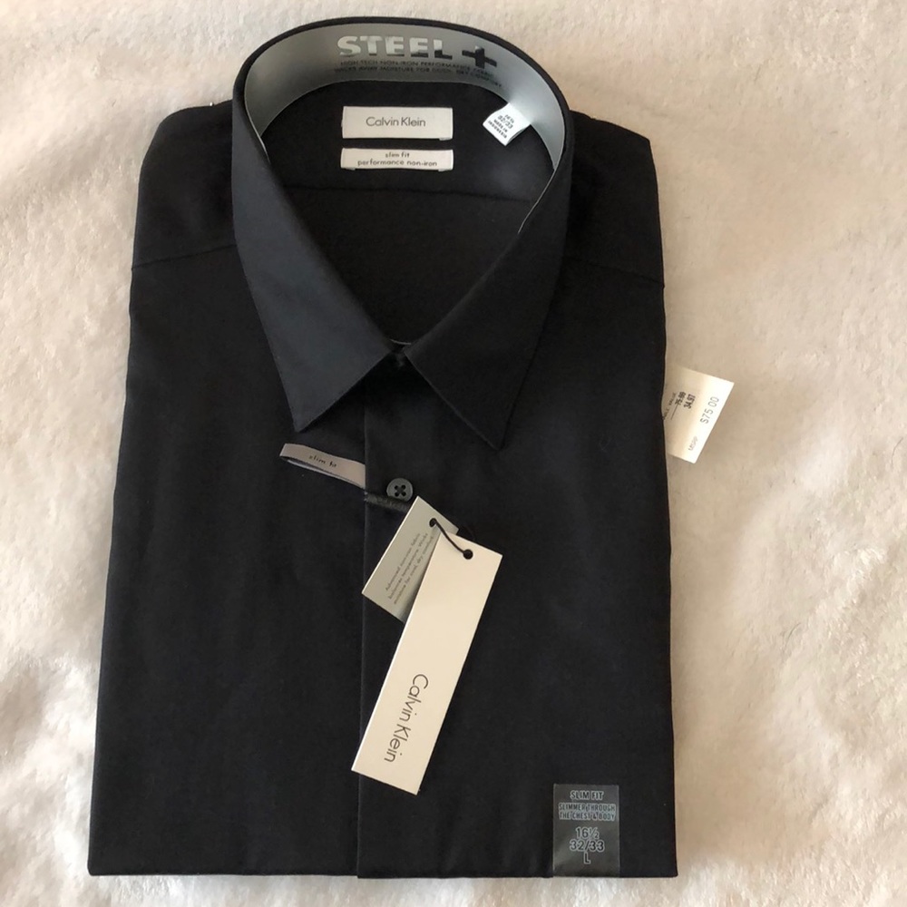NWT men’s black dress shirt.